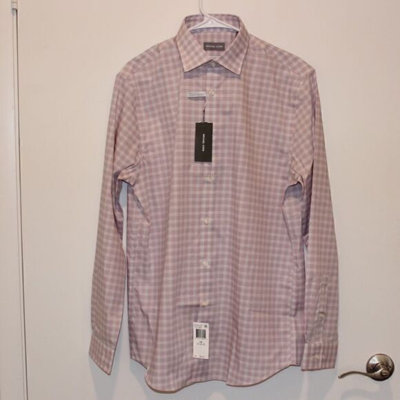 NWT Michael Kors Men's Slim Fit Non-Iron Performance Airsoft Dress Shirt Size XL - Picture 1 of 15